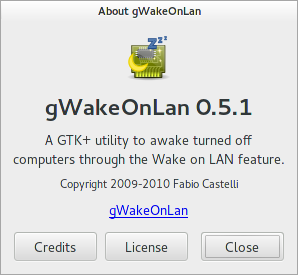 About dialog for gWakeOnLAN 0.5.1